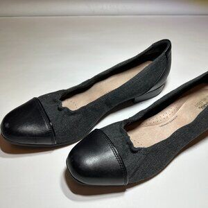 Black and Gray Clarks. Womens shoe, size  10.5 Wide